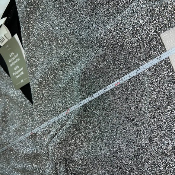 H&M Jersey Top Knot Detail Silver Long Sleeve Flash Reflective - See Video! NWT - Picture 9 of 10